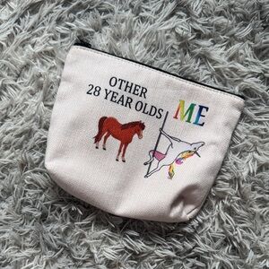 Unicorn and Horse Pouch - Cream